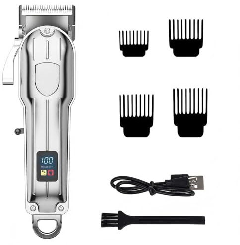 Haarschneidemaschine Profi Haarschneider Kabellos, Rasierer Elektrisch Bartschneider Kit Friseur, Pflegeset für Herren, Haartrimmer Herren mit 4 Führungskämmen für DIY Haar Bart Hause Friseur