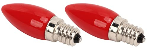 Dilwe Ampoules Candélabres LED E12, Mini Ampoule Rouge en Verre 1.5W 220V avec Culot E12, pour Lampe du Dieu de la Richesse, Lanterne de Table Sacrée, 2 Pièces