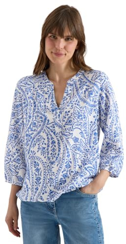 Cecil Damen 3/4-Arm Bluse mit Split Neck und Glitzer