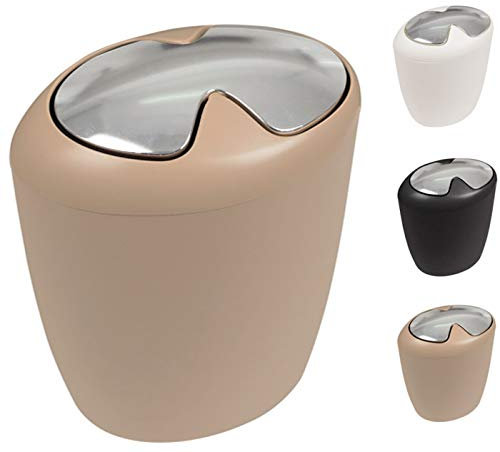 Spirella Kosmetikeimer Etna mit Schwingdeckel 7 Liter (HxBxT:): 30 x 25 x 18 cm Bahama Beige
