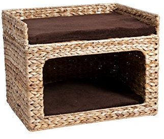 Karlie Flamingo 1030420 Deluxe Dreambox II Panier en Feuilles de bananier à Fixer au Mur pour Chat 50 x 40 x 38 cm