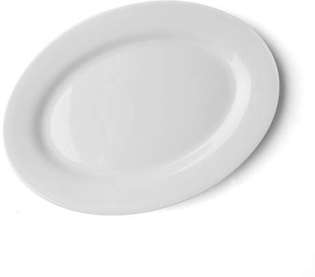 Holst Porzellan VLP 290 Porzellan Platte oval Vital Level flach, weiß, 29.5 x 21 x 2 cm