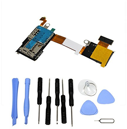 Gintai Für Sony Xperia M2 Aqua (D2403) SIM + SD Kartenleser Card Reader Key Flex
