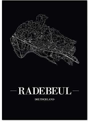 JUNIWORDS Stadtposter - Wähle Deine Stadt - Radebeul - 40 x 60 cm Poster - Schrift A - Schwarz