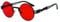 Inlefen Sunglasses Men Women Round Retro Vintage Circle Style Sunglasses Colored Metal Frame Glasses Eyewear Deep Red