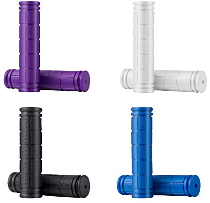 Fahrradgriffe Komfortable Weich Gummi Lenker rutschfest Stoßfest Handgriffe für Fahrräder Scooter MTB Mountainbike Rennrad Rollstuhl Dreirad Klapprad (Lila+Weiß+Schwarz+Dunkelblau)