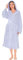 PaVILIA Damen Bademantel mit Kapuze, flauschig, warm, Fleece, Sherpa-Zottel-Bademantel - Blau - Small / Medium