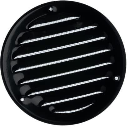 EUROPLAST Ø 100mm / 4 inch Black Round Metal Air Vent Grille Cover with Insect Mesh - Ventilation Cover
