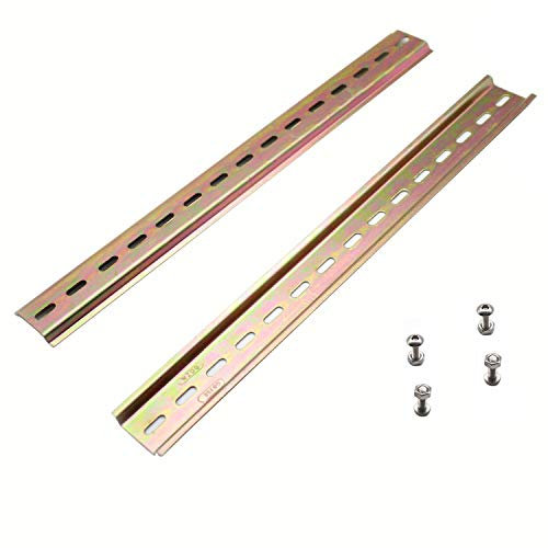 Her Kindness Lot de 2 rails U-groove Métal Fendue DIN Rail Montage300mmx35mm Rail de Montage pour le Coupe-Circuit