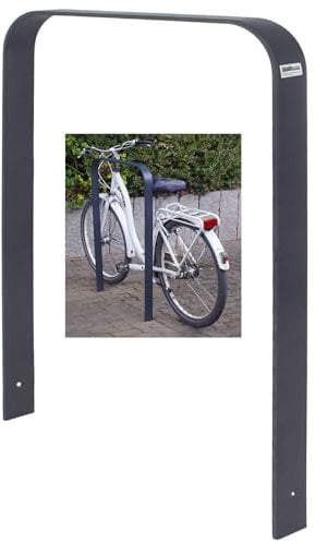 TRUTZHOLM Fahrradanlehnbügel 115 x 76 cm Flachstahl 12 mm pulverbeschichtet und rostfrei zum Einbetonieren Fahrradständer zum Abstellen und Anschließen von 2 Fahrrädern Bügelparker in Anthrazit