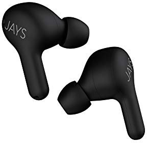 Jays Active Noise Cancelling (ANC) Bluetooth Headphones In Ear - t-Seven - Black - True Wireless Headphones up to 20h battery life suitable for iOS & Android