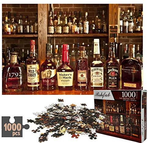 Whiskey 1000 Pieces Jigsaw Puzzle for Adults Premium Quality Recycled Material Jigsaw Puzzle Intense Colors and High Definition Printing Hobby Puzzles Toy