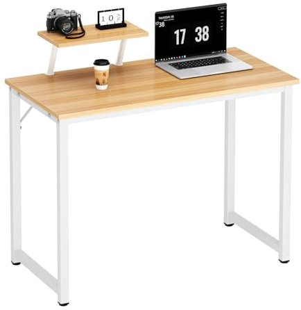 SogesPower Scrivania per Computer, Scrivania da Ufficio, Scrivania da Lavoro, Tavolo da Conferenza per Casa e Ufficio, 80×40×75 cm, Acero