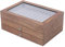 Stifthalterbox Stifte Sammelbox Stifthalterbox mit 3 Ebene Vitrine Federhalter Display Organizer Box mit Glasfenster für 34 Füller Stifte, Nussbaumholz Walnut Wood