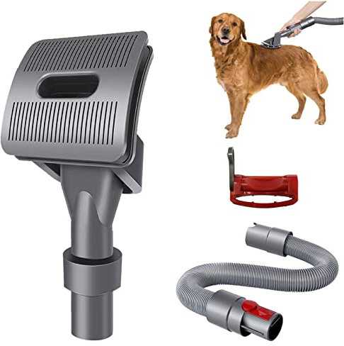 TPDL Groom Hundebürste für Dyson Staubsauger, Hund Tierhaarbürste Aufsatz mit Verlängerungs Schlauch und Adapter für Dyson V15 V12 V11 V10 V8 V7, Pet Groom Tool Zubehör
