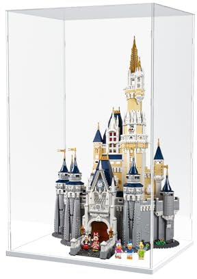 Nynelly Vitrine für Sammlung, Box aus transparentem Acryl mit weißem Boden, für Lego Castle 71040, Spielzeug, zum Zusammenbauen, staubdicht, für Figuren, 51x38x79cm
