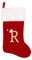 Tokforty Weihnachtsstrümpfe, 50,8 cm, roter Samt mit weißem, superweichem Plüsch, Monogramm, Weihnachtsstrümpfe, bestickte Buchstabenstrümpfe für Familie, Feiertagsdekorationen und Weihnachtsbaum,