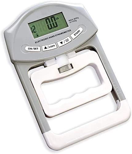 SUAVER 198lbs/90kg Digitaler Handkraftmessgerät, Hand Dynamometer,Elektronischer Griffstärke-Messgerät,Grip Strength Trainer Kraftmesser (Grau)