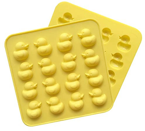 2 Pcs Duck Chocolate Silicone Mold - 16-Cavity Non-Stick Food Grade Silicone Molds for Ice Cube, Jelly, Fondant, Hard Candy