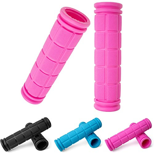 Fahrradgriffe Set, 1 Paar Links rechts, in Rosa, für Lenkergriffe bis Ø 22 mm, 115 mm Griffstück, Gummigriffe Fahrrad Lenker Kit, Fahrradlenkergriff für MTB, Rennrad, Trekking Bike, Cityrad, BMX