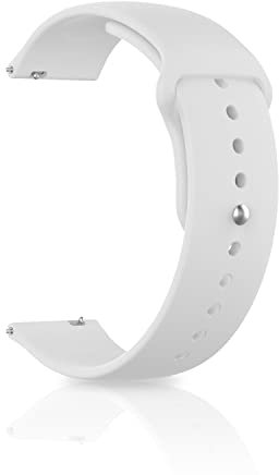 CeiBand Correa para 22MM 20MM Correa de Silicona Deportiva Impermeable Pulsera, Correas Hebilla de Acero Inoxidable, 22MM 20MM Banda Reemplazo de Reloj Inteligente para Hombres Mujer - Bianco