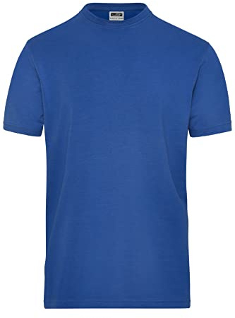 James & Nicholson Herren Bio Workwear-T Stretch - Elastisches T-Shirt aus Single-Jersey | Farbe: royal | Grösse: 3XL