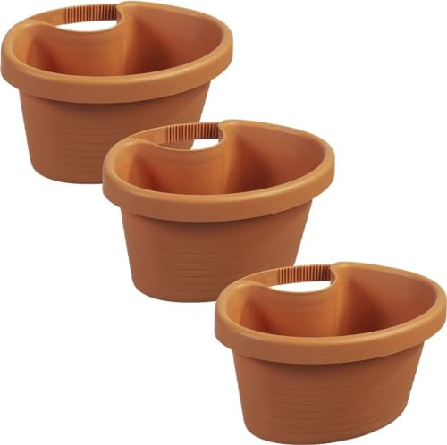 Blumentopf für Regenpfeife - 3er Set - 27 x 23 x 14 cm - Teracotta