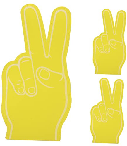 Hemobllo Schaumstofffinger Party Requisite 3 Stück Gelb Eva Schaumhand Cheerleading Lärmmacher für Sportfans Kinder Fußball Spiele Party Foto Requisite Große Schaumstoffhände