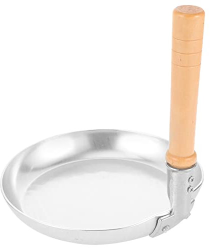 BESPORTBLE Poêle À Oyakodon Japonaise Poêle À Œufs Et À Crêpes en Acier Inoxydable Poêle À Induction Antiadhésive Pot Manche en Bois Poêles À Omelette Poêle Ustensiles De Cuisine