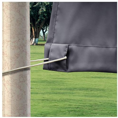 Rosnek 2 Stück Outdoor Vorhang Wetterfest Unten Gewichtet, Outdoorvorhänge mit Ösen 213x132cm Outdoor Vorhänge Wasserdicht Außenvorhang,Winddicht Balkon Gardinen für Terrasse,Pergola,Pavillon