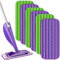 Lot de 6 tampons de vadrouille réutilisables compatibles avec le balai à jet humide Swiffer –Lot de 6 chiffons de rechange lavables en microfibre pour le nettoyage du sol du balai à jet humide Swiffer