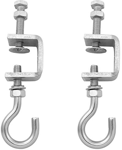 TAODAN 2Set 1-3/16 Inch 304 Stainless Steel C Clamps and Heavy Duty Hanging J Hooks for Woodworking Construction