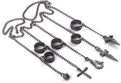 Hanaiette 1 x HXH Anime Armband Ring Zubehör Fünf Finger Ringe Erwachsene Kurapika Armband, Metall Polycarbonat