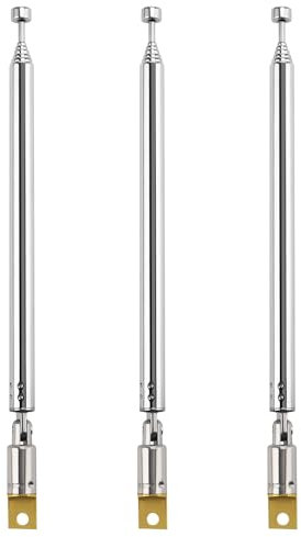 VooGenzek 3 Stück 55cm 7 Abschnitte Teleskopantenne Antenne, FM UKW Tragbare Radio Antenne Ersatz, Ersatz-Teleskopantenne, für TV-Radio DAB FM/AM-Stereoempfang