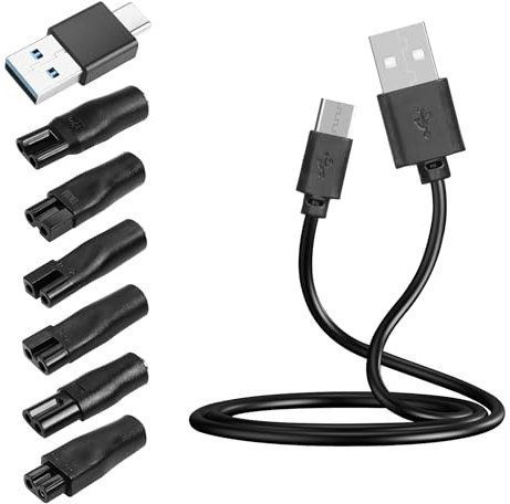 YAODHAOD 7 Stecker 5V USB C Rasierer Ladegerät Kabel,One Blade Ladekabel Kompatibel mit Philips Geeignet für Ladespannung von 5V alle Arten von elektrischen Haarschneidern, Rasierern, Pflegegeräten