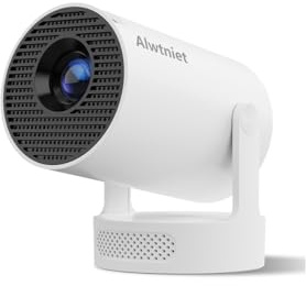 Mini Projector with Speaker, 4K Support Projector for Bedroom Portable Smart Projectors WiFi 6 Bluetooth 5.4, Auto Vertical Keystone 180°Rotatable for Laptop, PC, Mobile Phone (Android OS 14.0)