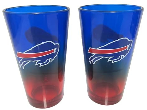 Great Branding Buffalo Bills NFL Pint Gläser Glas Set 2er-Set 475 ml