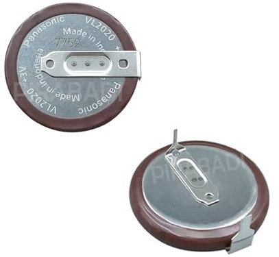 PIRABADI Batería ACCU VL2020 3V recargable compatible con reemplazo telemando llave para coche 1HF Pin terminales de 180° (1991)