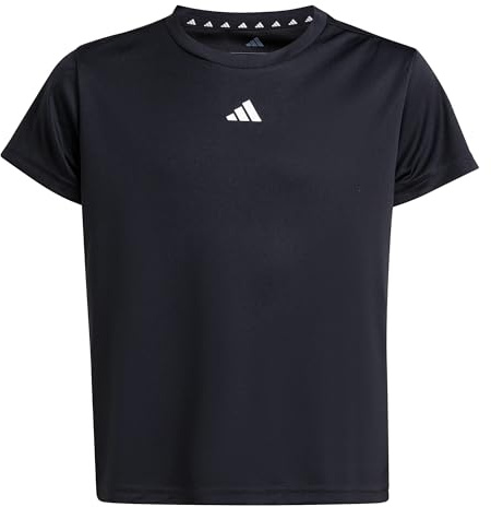 adidas Mädchen Train Essentials Regular Fit Logo Training Junior Girls Shirt, Black/White, 11-12 Years
