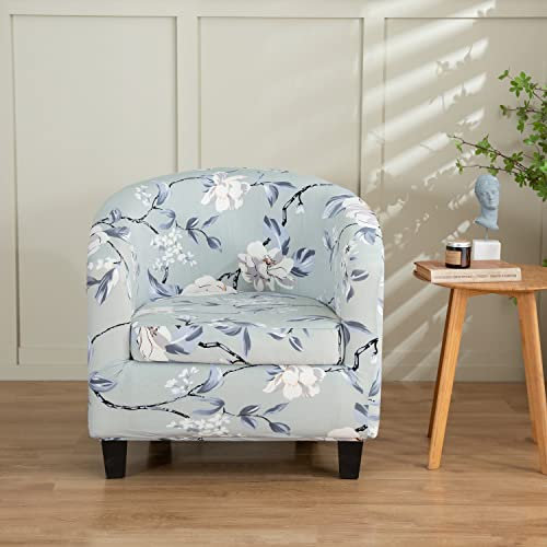 Morbuy Sesselbezug Stretch mit Armlehne, 2er Set Sessel Überzug Universal Sesselhussen Stretch Weich Sesselüberzug Elastisch Hussen für Clubsessel Cocktailsessel (Blatt Floral)