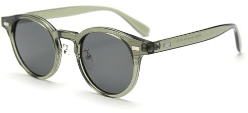 LIGOES Künstlerische polarisierte Sonnenbrille Retro Cat Eye Mode Sonnenbrille TR90 Sonnenbrillen für Frauen Männer Brillen (green with grey)