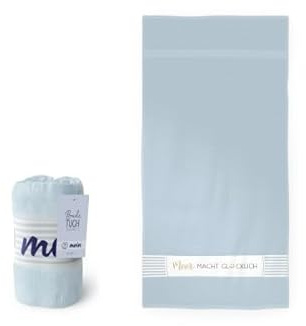 Rungassi Strandtuch Badetuch Duschtuch Handtuch 70x140 Meer (Hellblau - Meer Macht glücklich - 379815)