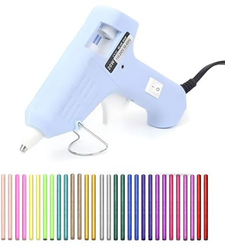 Hot Glue Gun, Mini Hot Melt Glue Gun for Kids with 50 Multi-Colored Glue Sticks,Fast Heating Small Glue Gun for DIY Craft School Projects Art Repairs Festival Decoration,20W (Blue)