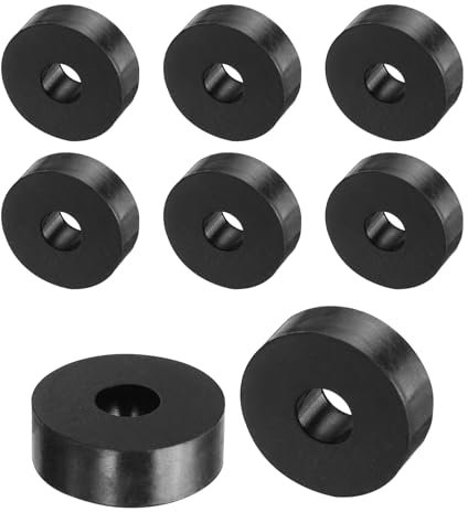 QUARKZMAN 8 piezas Espaciadores de Goma 30mm OD 10mm ID 10mm de Altura Espaciador Redondo Antivibración de Goma Arandelas Gruesas de Goma para Accesorios de Hogar y Coche