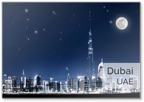 Dubai Night Cityscape, Kühlschrankmagnet