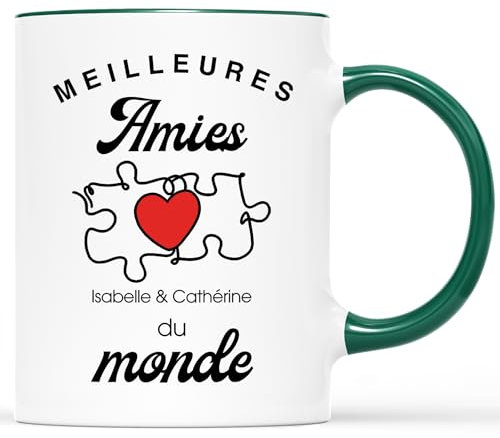 𝗖𝗔𝗗𝗘𝗔𝗨 𝗣𝗟𝗨𝗦 Mug Personnalisé Prénom - Meilleures Amies Du Monde - Cadeau Meilleure Amie, Cadeau Amie, Tasse Personnalisable Meilleure Amie, Tasse Personnalisable Amitie, Tasse Amie