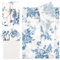 30pcs Peony Tissue Paper, 14x20 Inch Floral Packaging for Gift Wrap, Flower Sheets for Gift Bag, Wedding, Birthday Party (Blue)