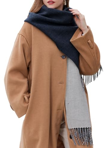 Enwokran Damen Winter Schal Oversized Kaschmir Wendbar Lange Winterschal Weich Wraps Groß Karo Fransen Schal Warm Schal für Herbst Winter Hochzeiten Abendkleider