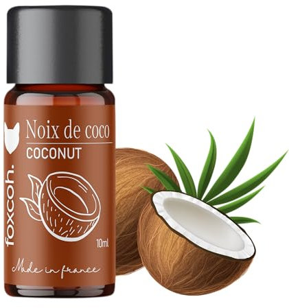 FoxCoh, Noix de coco 10ml, Concentré de parfum - Diffusion, Cosmétique, Massage, Bain aromatique - DIY Bougie, Savon, Crème, Huile, Lotion - Peau Cheveux