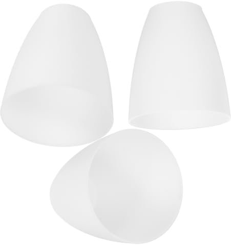 HOMOCONO 3 Stück Kunststoff Lampenschirme E14 Ersatz Lampenschirm Abdeckung Weiß Mittel Loch 30mm Für Steh Und Tischlampen Wohnraum Beleuchtung Schutz